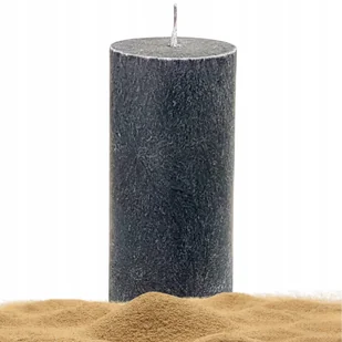 Eko świeca stearynowa pieńkowa 160/70 zapachowa - Szmaragd pustyni, czarna - Świece - miniaturka - grafika 1