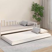 Łóżka - Lumarko Rama łóżka, biała, 100x200 cm, lite drewno sosnowe - miniaturka - grafika 1