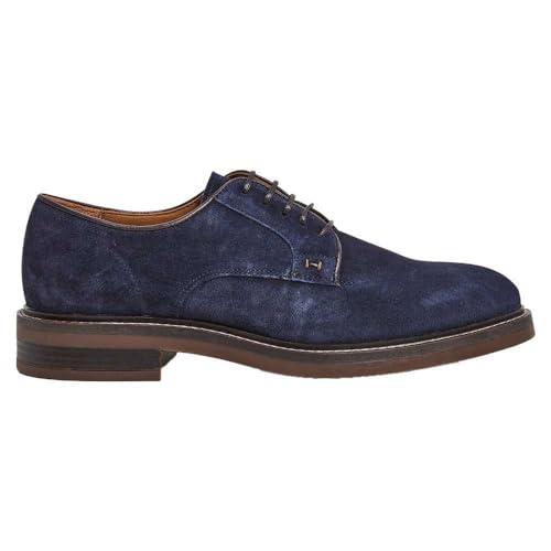 Hackett London Męska koszula Chambray z podwójną twarzą, niebieski (Blue Navy), 40.5 EU