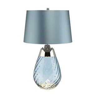 Lampa stołowa niebieska szklana z abażurem 60 cm Lena E27 60W Elstead - Lampy stojące - miniaturka - grafika 1