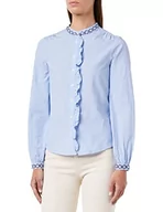 Koszule damskie - Springfield Damska koszula haftowana Chambray, średni niebieski, 10 (S), Średnioniebieski, 64 - miniaturka - grafika 1