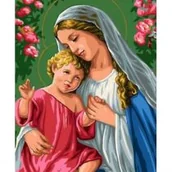 Malowanie po numerach - Norimpex Diamentowa mozaika Maryja z Dzieciątkiem 40x30cm 1006779 - miniaturka - grafika 1