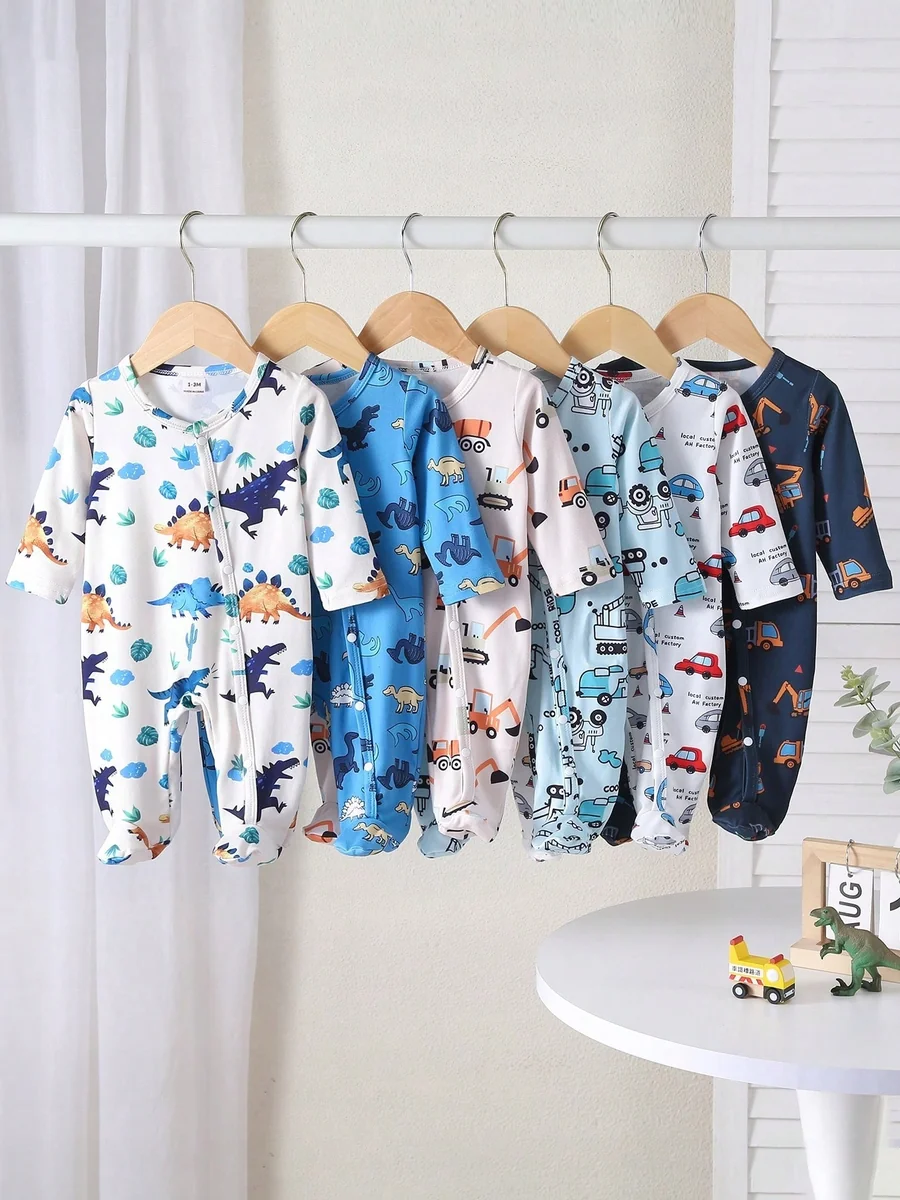 SHEIN PAJACYK NIEMOWLĘCY W KOPARKI I DINOZAURY 2 PACK 68-74 11MA