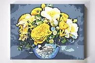 Malowanie po numerach - Bukiet z różą, kwiaty, martwa natura, malowanie po numerach - miniaturka - grafika 1