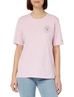 Koszulki i topy damskie - Tommy Hilfiger Damska dzianinowa topy REG NYC RUNDALL C-NK SS S/S, klasyczny różowy wrzosowy, M - miniaturka - grafika 1