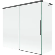 Parawany nawannowe - Mexen Rox L parawan nawannowy 2-skrzydłowy rozsuwany 170 + 75 x 150 cm, transparent, gun gray szczotkowany - 8C9L-170-075-66-00 - miniaturka - grafika 1