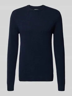 Sweter z dzianiny z prążkowanymi wykończeniami model ‘BRANKO’ - Swetry męskie - miniaturka - grafika 1