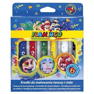 Hasta Kredki Do Twarzy 6 kolorów Flamingo Wb - Przybory szkolne - miniaturka - grafika 1