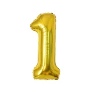 Balony i akcesoria - BALON CYFRA 1 ZŁOTY 100 CM - miniaturka - grafika 1