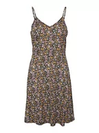 Sukienki - VERO MODA Damska sukienka VMJEASY Singlet Short Dress JRS, czarna/AOP: Cille Radiant Yellow, XS, Czarny/Aop: żółty (cille Radiant Yellow), XS - miniaturka - grafika 1