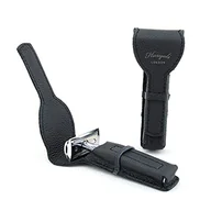 Maszynki do golenia i wkłady - Haryali London Skórzana maszynka do golenia – ochrona golarki na mokro z prawdziwej skóry – skórzane etui na golarkę – ręcznie wykonane skórzane etui - miniaturka - grafika 1