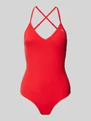 Stroje kąpielowe - Kostium kąpielowy z dekoltem w serek - miniaturka - grafika 1