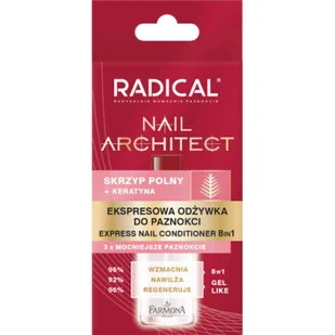 FARMONA Radical Nail Architect ekspresowa odżywka do paznokci 8w1 12 ml - Kremy i maski do rąk - miniaturka - grafika 1