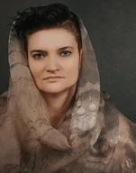 Apaszki i szaliki damskie - Komin jedwabny ŚLAD - miniaturka - grafika 1