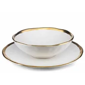 Talerze - Zestaw Obiadowy Na 4 Os. Lissa White Gold 8 Talerzy - miniaturka - grafika 1