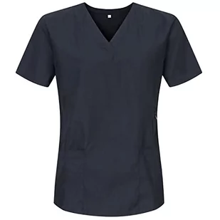 MISEMIYA Damski fartuch sanitarny dla kobiet 707, czarny 22, XXL - Fartuchy i rękawice kuchenne - miniaturka - grafika 1