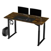 Biurka - Biurko, elektycznie regulowany, brązowa płyta, 160x75 cm, 74-116 cm, UPLIFT, z podkładką pod mysz XXL, ULTRADESK - miniaturka - grafika 1