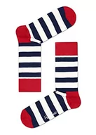Skarpetki męskie - Happy Socks Stripe, kolorowe i zabawne, Skarpety dla kobiet i mężczyzn, Czerwony-Biały (36-40) - miniaturka - grafika 1
