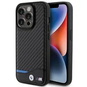 Etui i futerały do telefonów - BMW BMHCP15L22NBCK iPhone 15 Pro 6.1" czarny/black Leather Carbon - miniaturka - grafika 1