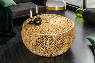 Invicta Stolik kawowy Laura 80cm gold Invicta 40285 - Ławy i stoliki kawowe - miniaturka - grafika 1