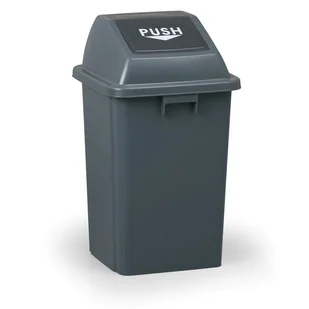 B2B Partner Plastikowy kosz na śmieci, 60 l, 400 x 400 x 700 mm, szary AF07312 - Kosze biurowe - miniaturka - grafika 1