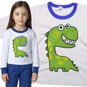 Piżamy dla dziewczynek - Piżama dziecięca Słodki Zielony Dino Dinozaur 98/104 - VoloDonum - miniaturka - grafika 1