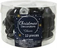 Bombki - Kaemingk Bombki choinkowe czarne gwiazdki zestaw 12 szt. - miniaturka - grafika 1