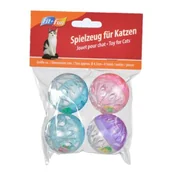 Zabawki dla kotów - FIT+FUN Zabawkowa piłka z grzechotką, czteropak - miniaturka - grafika 1