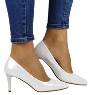 Czółenka - SZPILKI CZÓŁENKA SERGIO LEONE 1336 SREBRNY BŁYSK - miniaturka - grafika 1