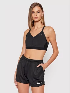 Nike Damski Stanik sportowy W NK DF INDY V-NECK BRA CZ4456-010 - Bielizna sportowa damska - miniaturka - grafika 1