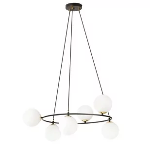 Azura lampa wisząca 6xE14 czarna/biała 1295/6 - Lampy sufitowe - miniaturka - grafika 1