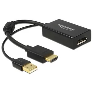 Delock adapter HDMI(M) > Displayport 1.2(F)+zasilanie USB 24cm 62667 - Adaptery i przejściówki - miniaturka - grafika 3