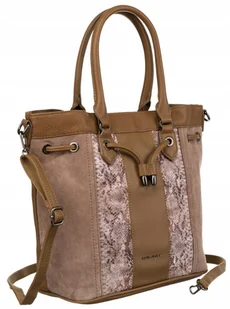 Torba damska ze skóry ekologicznej z motywem skóry węża - David Jones - Torebki damskie - miniaturka - grafika 1