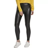 Legginsy - Urban Classics Damskie legginsy skinny, ze sztucznej skóry, dostępne w wielu różnych kolorach, rozmiary od XS do 5XL, Black (Black 0007), XS - miniaturka - grafika 1