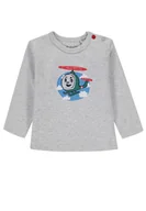 Bluzki damskie - Bluzka chłopięca z długim rękawem, szara, Kanz - miniaturka - grafika 1