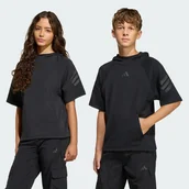 Bluzy dla dziewczynek - BLUZA Z KRÓTKIM RĘKAWEM Z KAPTUREM FUTURE ICONS 3 STRIPES - Adidas - miniaturka - grafika 1