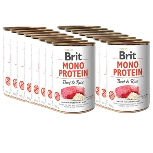 BRIT MONO PROTEIN BEEF & BROWN RICE 18x400g - Mokra karma dla psów - miniaturka - grafika 1