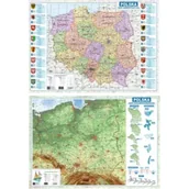 Wyposażenie pokoiku dziecięcego - Mapa Polski A2 dwustronna fizyczno-administracyjna - miniaturka - grafika 1
