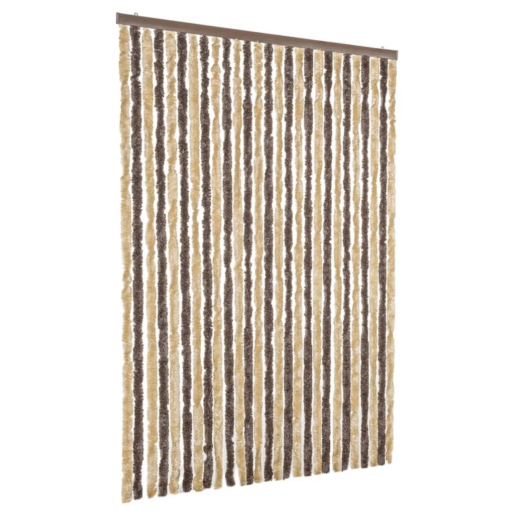 vidaXL Zasłona w kolorze ciemnobrązowym i beżowym 118x220 cm szenilowa
