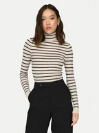 Swetry damskie - ONLY Golf Karol 15165075 Beżowy Slim Fit - miniaturka - grafika 1