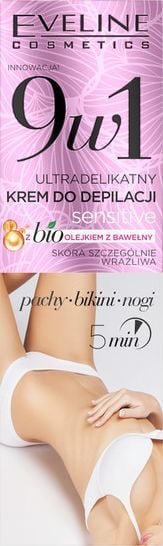 Eveline Sensitive krem do depilacji pachy bikini nogi 9w1 125ml