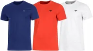 Koszulki męskie - 4F ZESTAW 3szt. 3-PAK MÄSKA KOSZULKA T-SHIRT 100% BAWEĹNA / rozm M - miniaturka - grafika 1