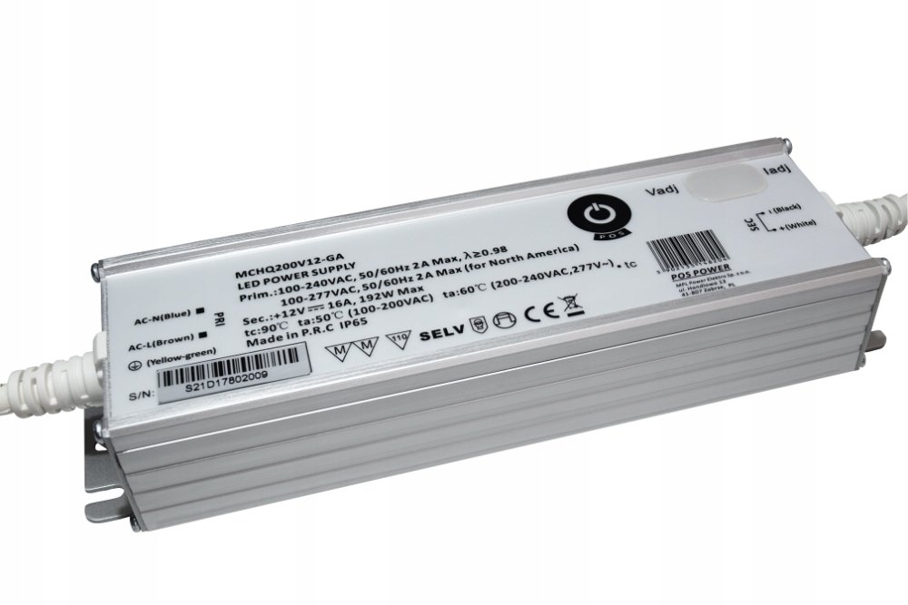 POS Zasilacz hermetyczny MCHQ200V12-GA 200W 12V 16A
