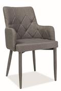 Krzesła - Signal Krzesło z podłokietnikami RICARDO, szara tapicerka tap.06 - miniaturka - grafika 1