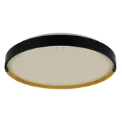 Lampy sufitowe - Ledowy plafon Farna 04157 Ideus 48W do holu okrągły czarny dębowy - miniaturka - grafika 1