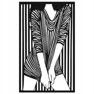 Obraz Ażurowy Dekoracja Ścienna Kobieta Czarny - Dekoracje domu - miniaturka - grafika 1