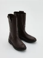 Buty dla dziewczynek - Reserved - Kozaki z imitacji skóry - brązowy - miniaturka - grafika 1