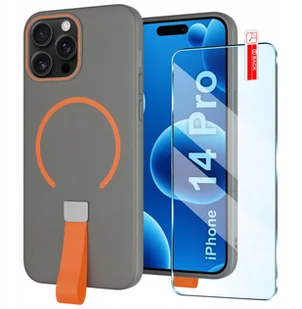 Etui z Paskiem na palec Matowe SZARE do iPhone 14 Prodo MagSafe +Szkło - Etui i futerały do telefonów - miniaturka - grafika 1
