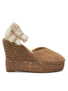 Manebi Espadryle Hamptons Heart-Shaped Wedge Espadrilles W 1.6 WH Beżowy - Espadryle damskie - miniaturka - grafika 1