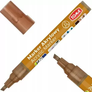 Marker akrylowy ŚCIĘTY metaliczny        brązowy Toma - Kredki, ołówki, pastele i pisaki - miniaturka - grafika 1